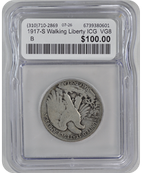 1917-S Walking Liberty ICG  VG8
