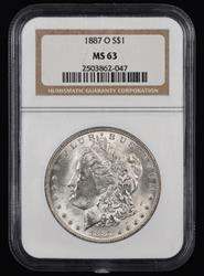 1887 O $1 NGC MS63 63