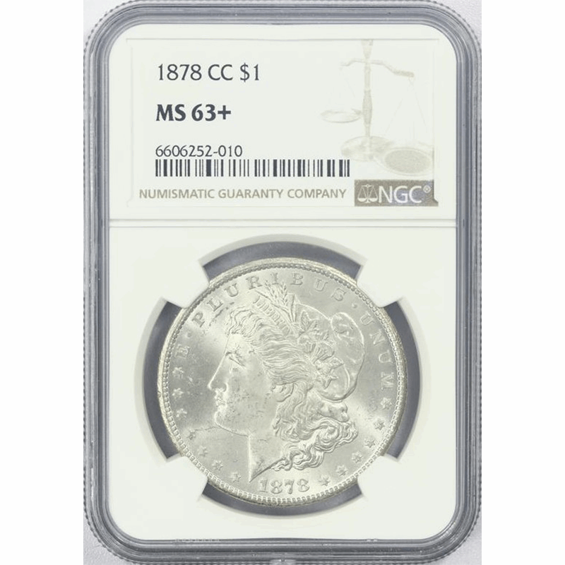 1878-CC $1 Morgan Silver Dollar - NGC MS63+ - Bright White!