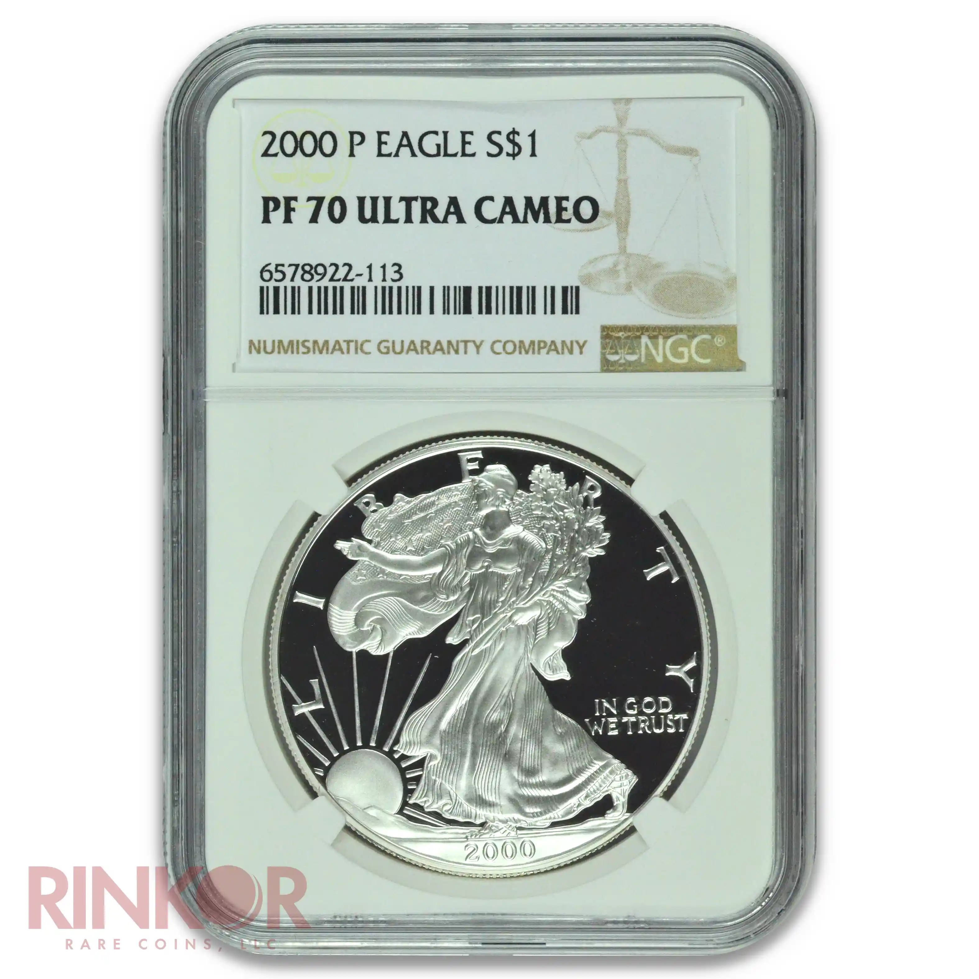 2000-P 1oz Proof American Silver Eagle NGC PF 70