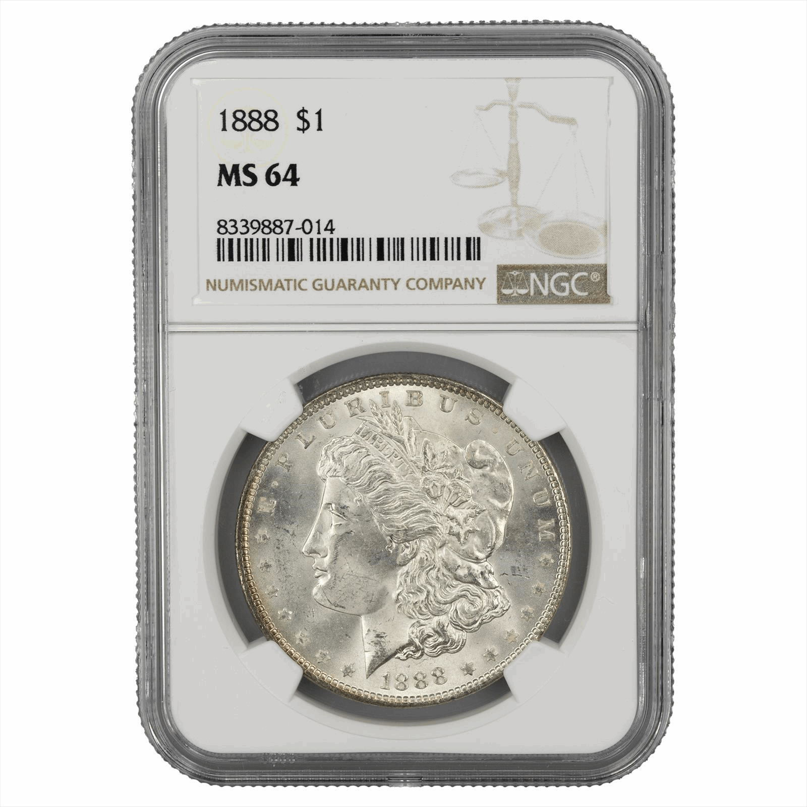1888 Morgan Silver Dollar $1 NGC MS 64