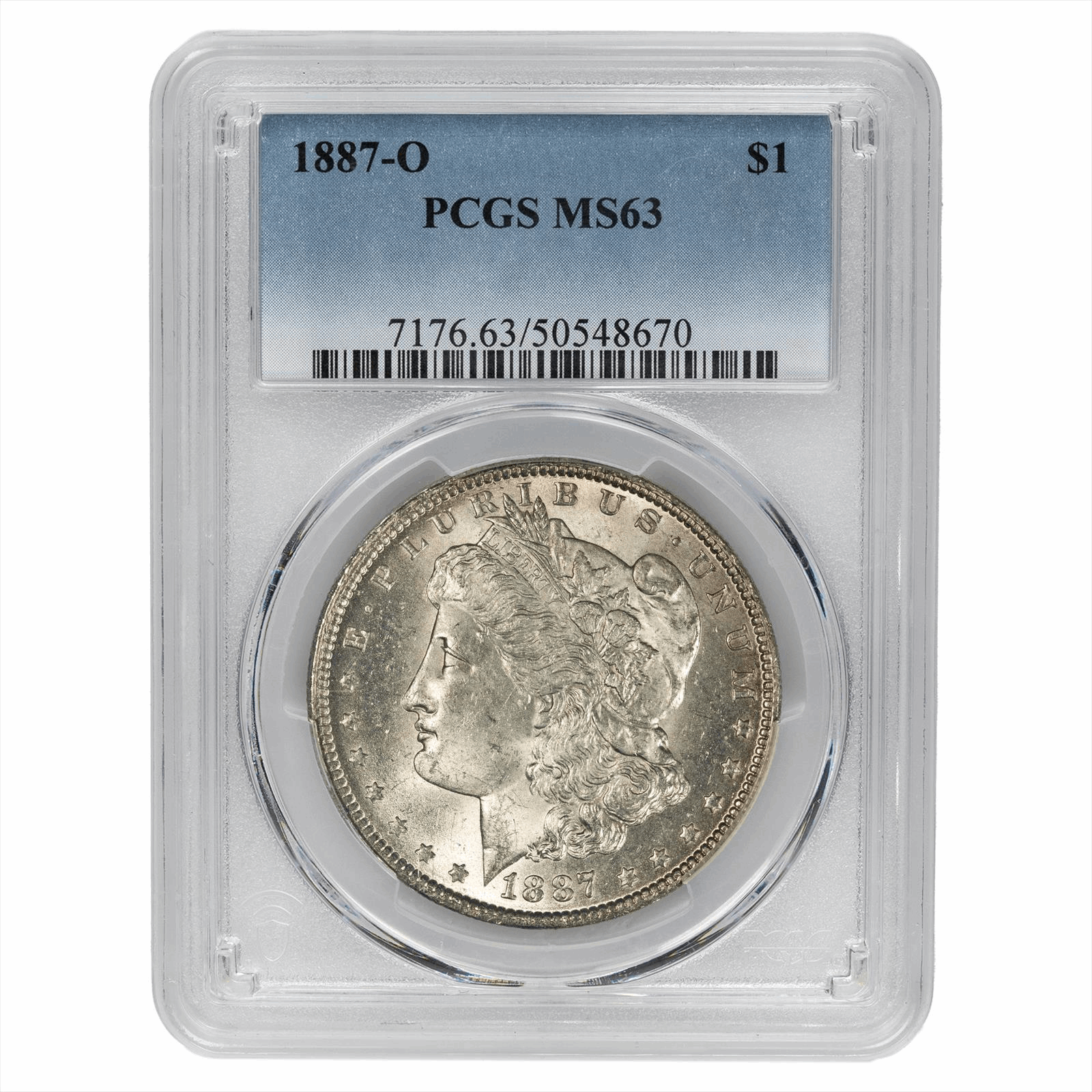1887O Morgan Silver Dollar $1 PCGS MS 63