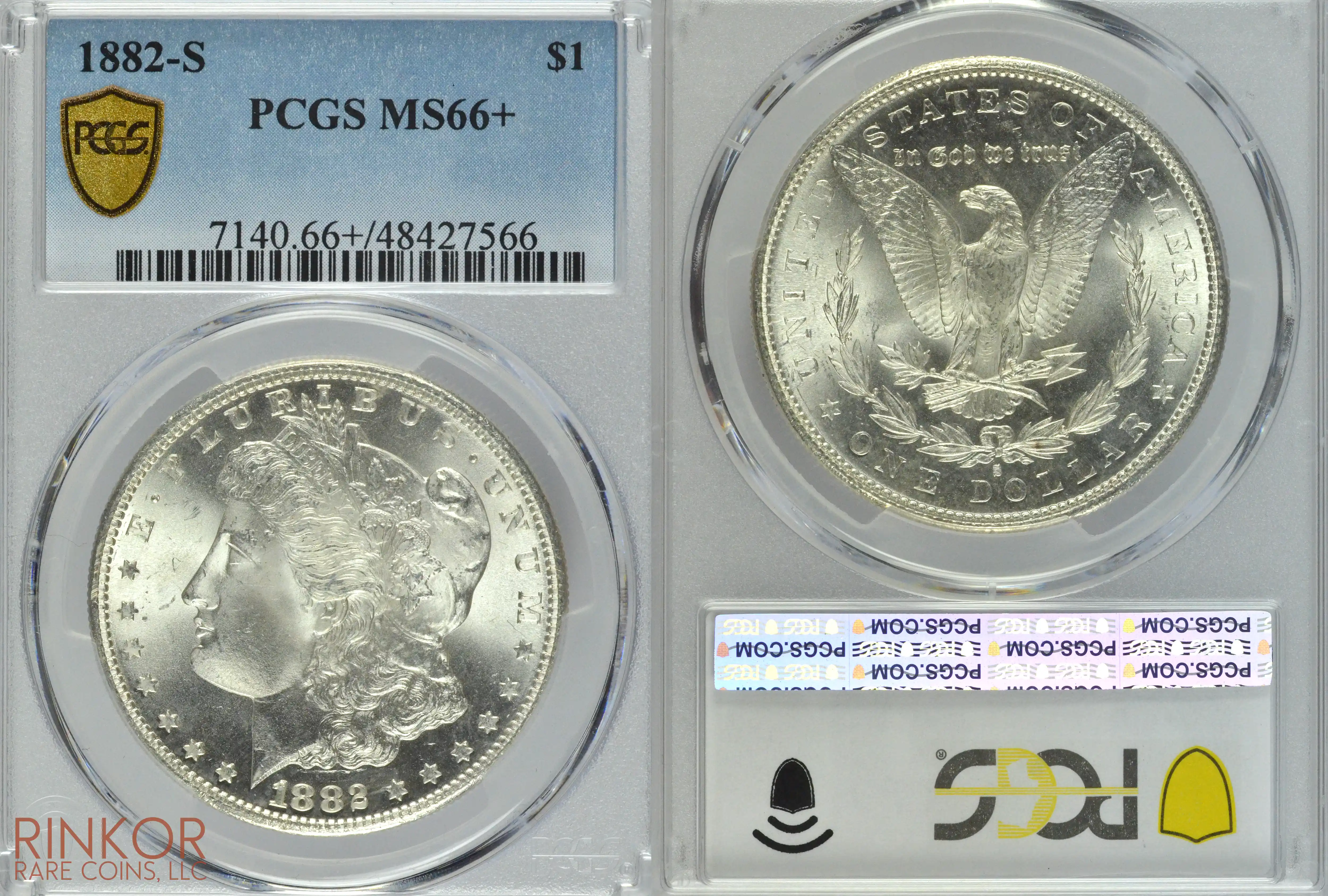 1882-S $1 PCGS MS 66+