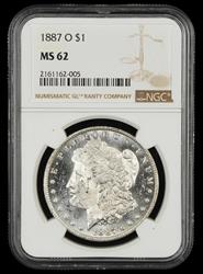 1887 O $1 NGC MS62