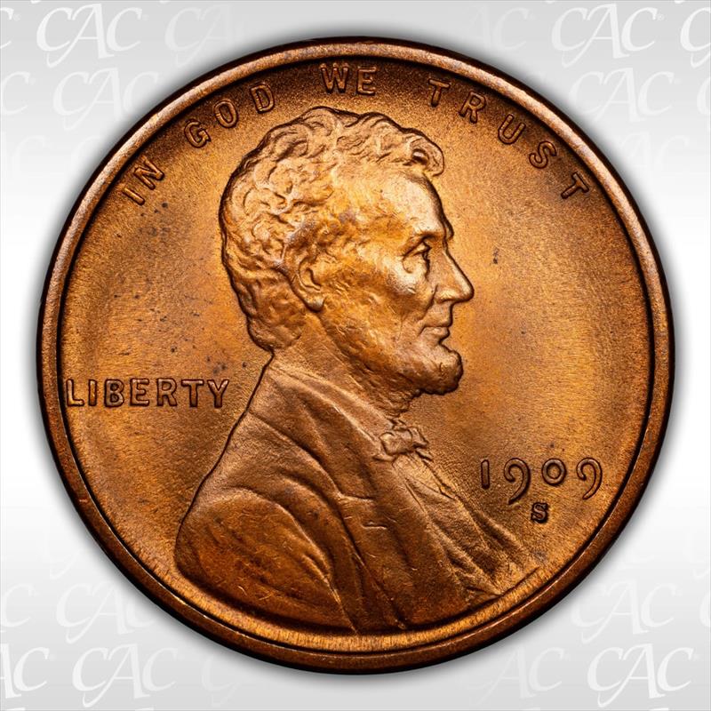 1909-S Lincoln 1C CACG MS 65 RB