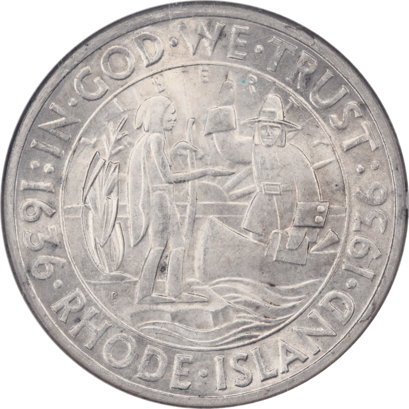 1936-D Rhode Island Half Dollar Commemorative 50c NGC MS 65 - Nice White Coin
