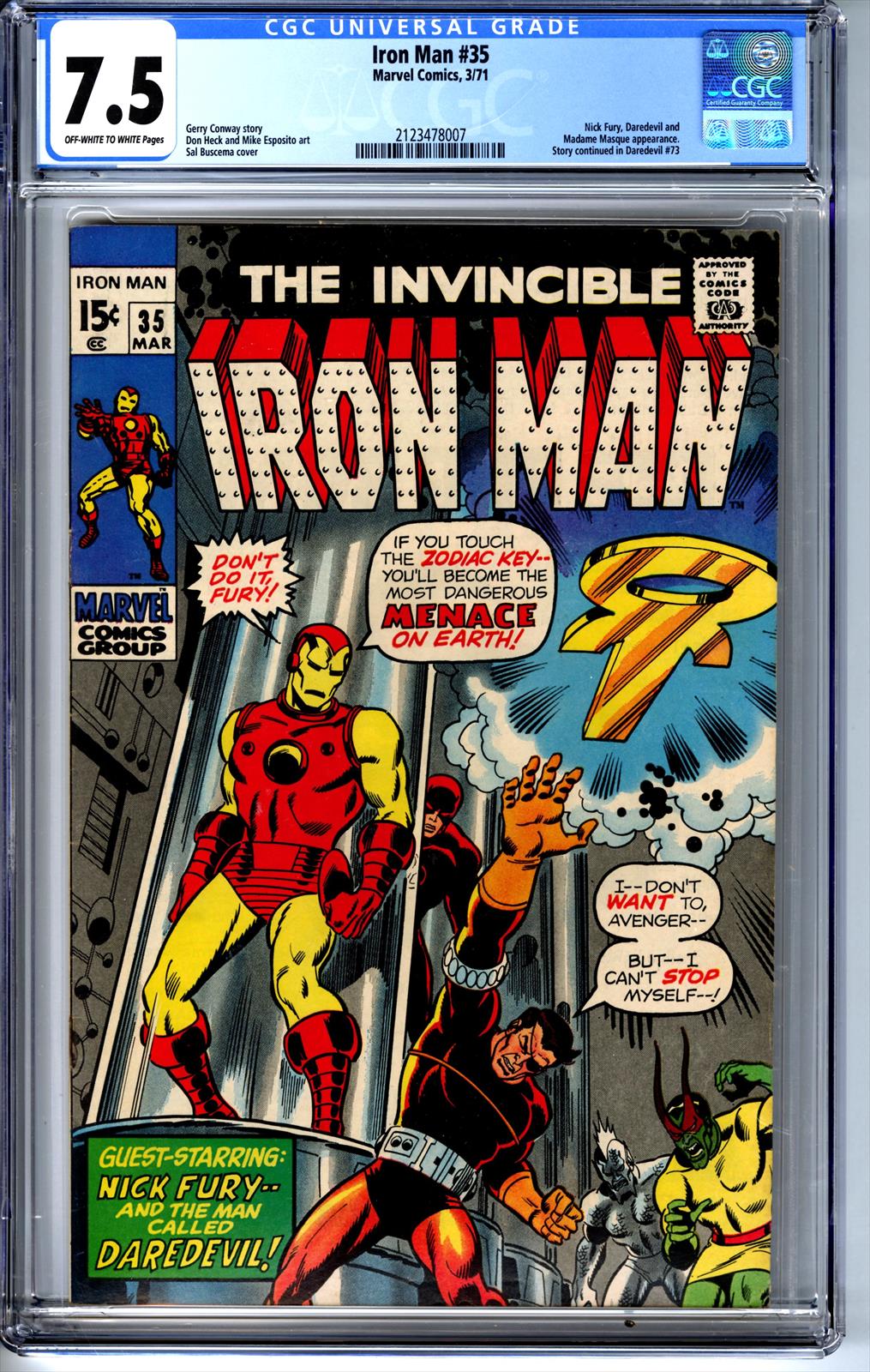 Iron Man #35 CGC 7.5 7.5