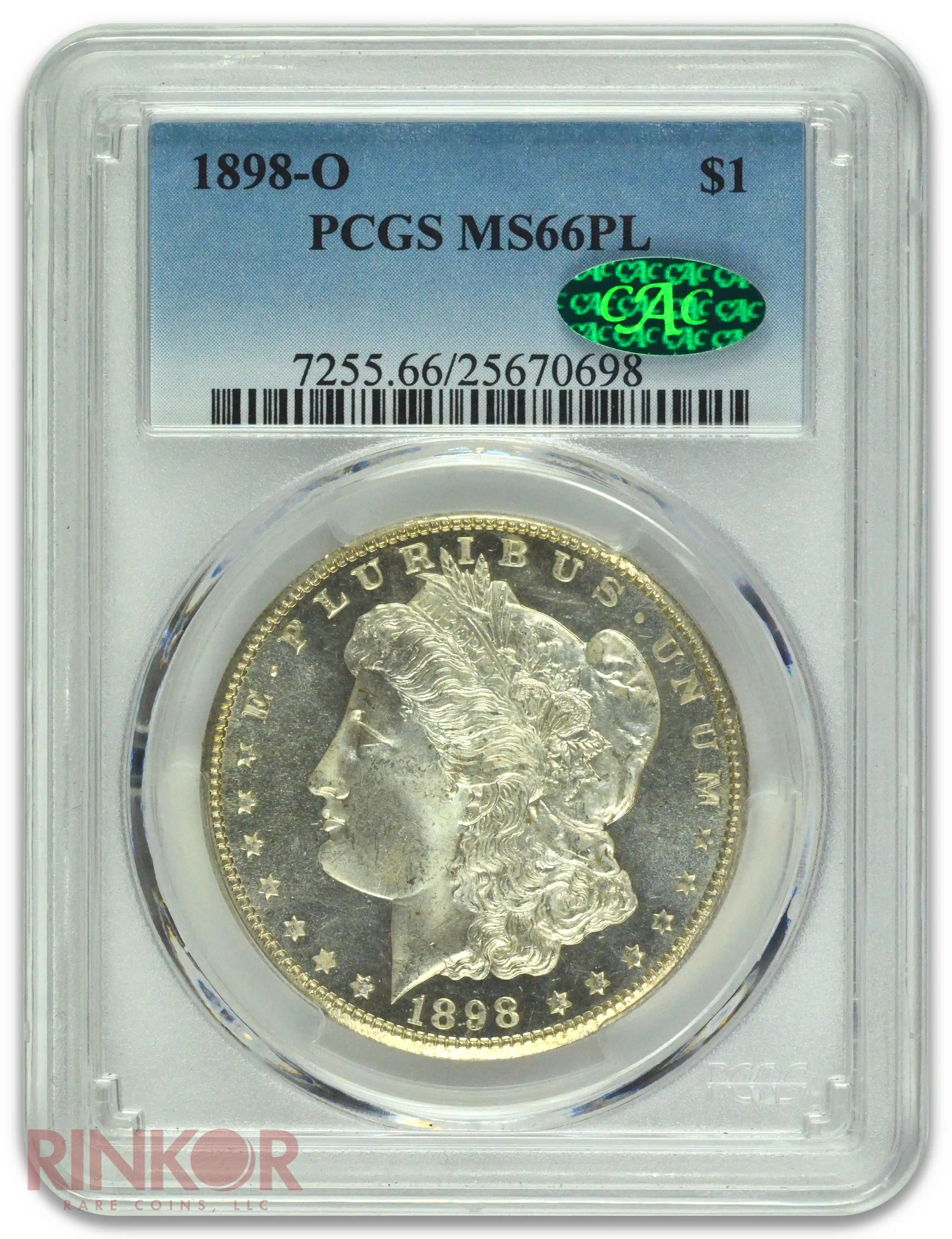 1898-O $1 Morgan Dollar PCGS MS 66 PL CAC