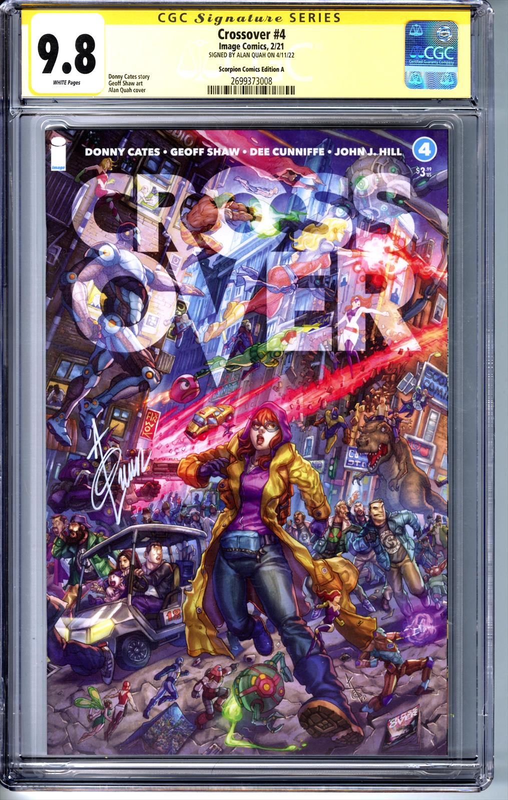 Crossover #4 Image Comics 2/21 Signed by Alan Quah CGC  Signature Series (Scorpion Comics Edition A) 9.8