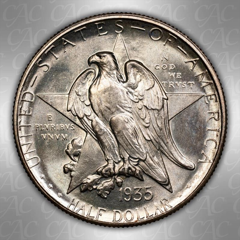 1935-D Texas 50c CACG MS 67