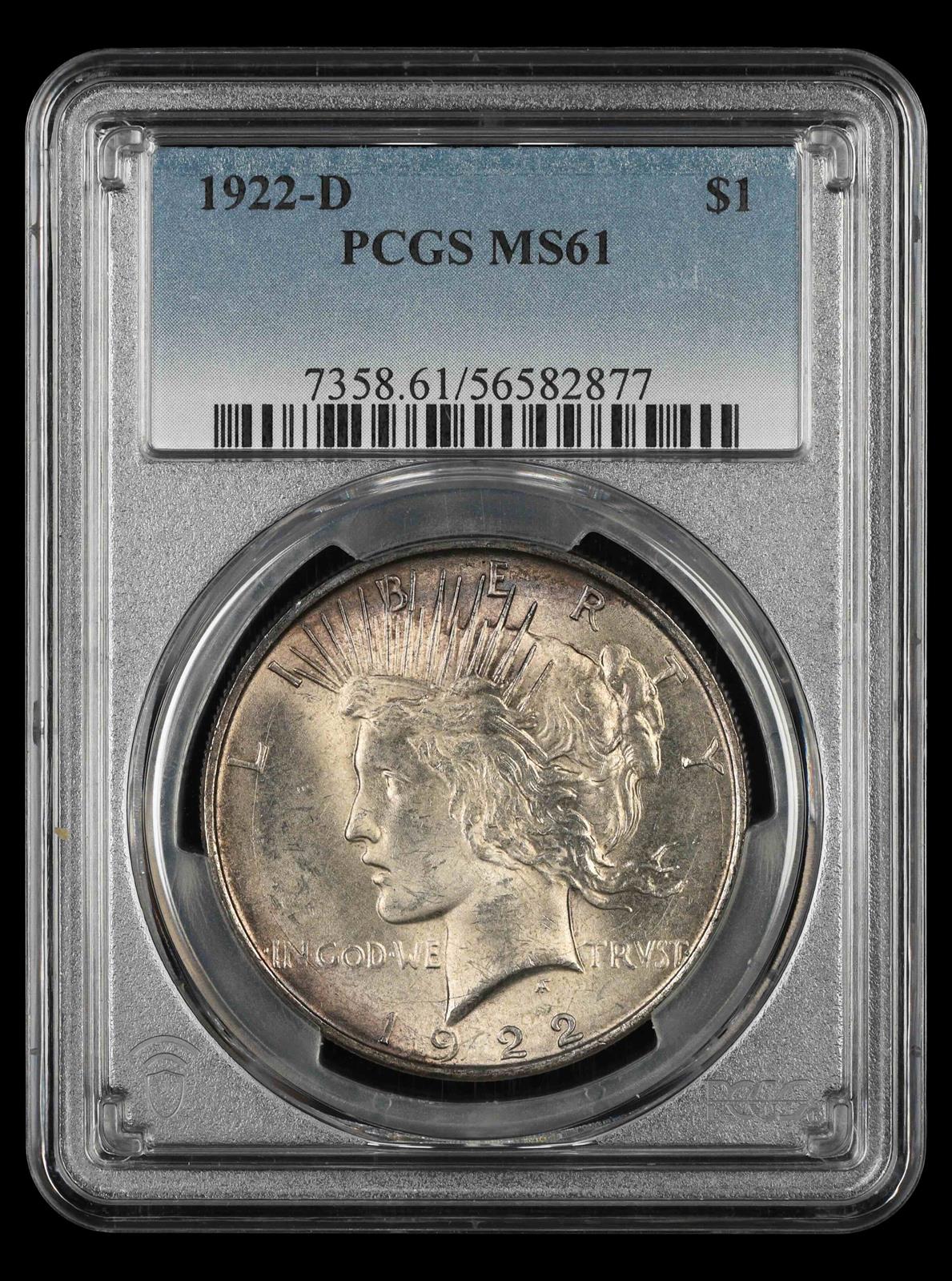 1922 D $1 PCGS  MS61