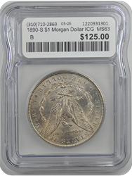 1890-S $1 Morgan Dollar ICG  MS63