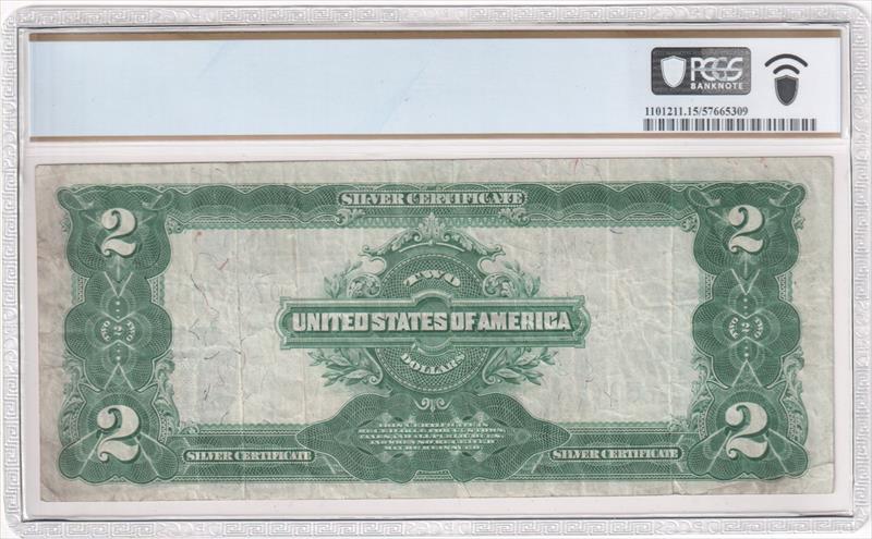 Fr. 251 1899 $2 Silver Certificate Mini Porthole PCGS F15 