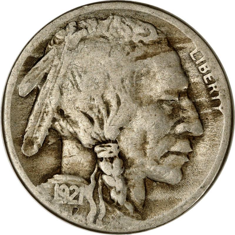 1921-S Buffalo Nickel 5c, Circulated, Better Date, Very Good