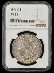 1896 O $1 NGC AU 53 