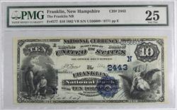 1882 Value Back $10 Fr. 577 Charter #2443 National PMG VF-25