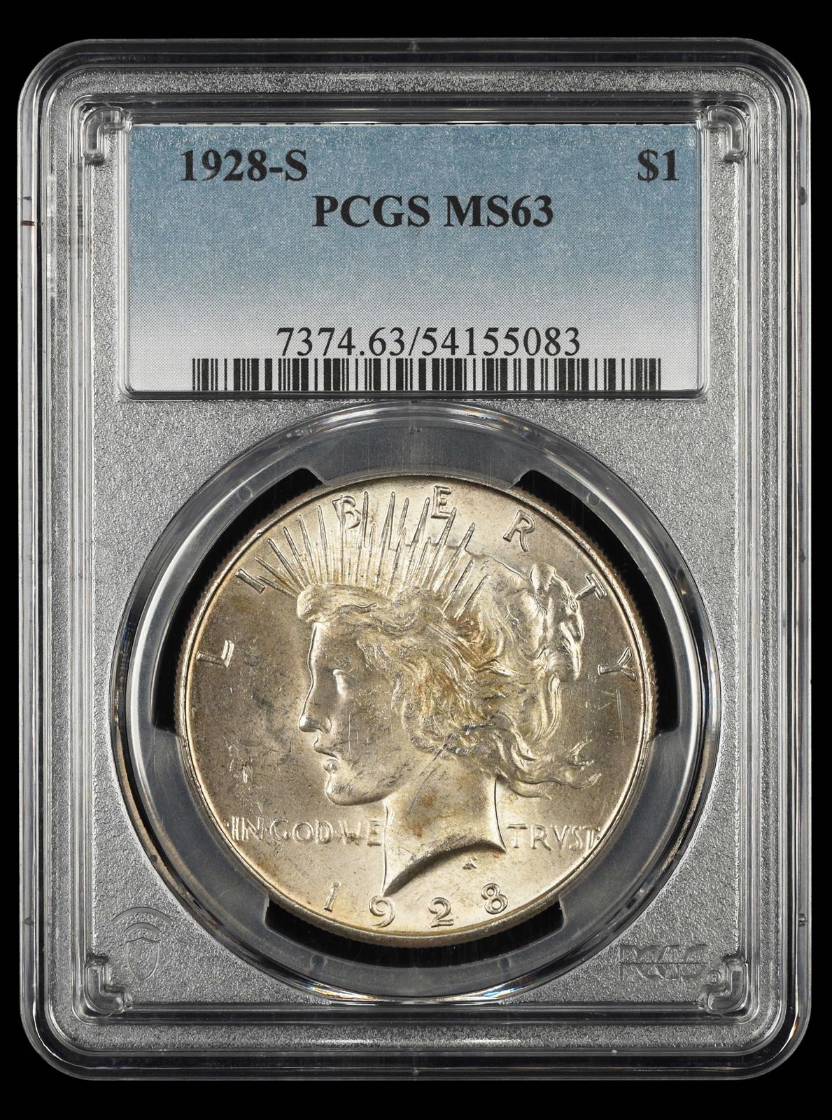 1928-S $1 PCGS MS 63