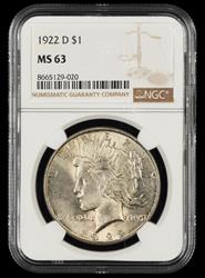 1922 D $1 NGC MS 63