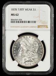 1878 7/8TF Weak $1 NGC MS 62