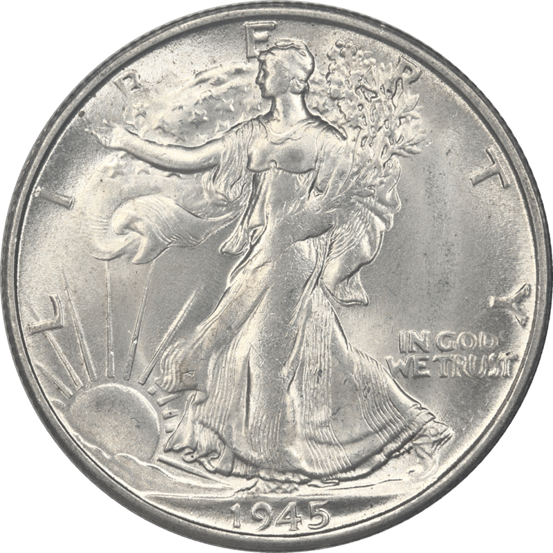 1945-S Liberty Walking Half Dollar 50c Raw Ungraded Coin Uncirculated