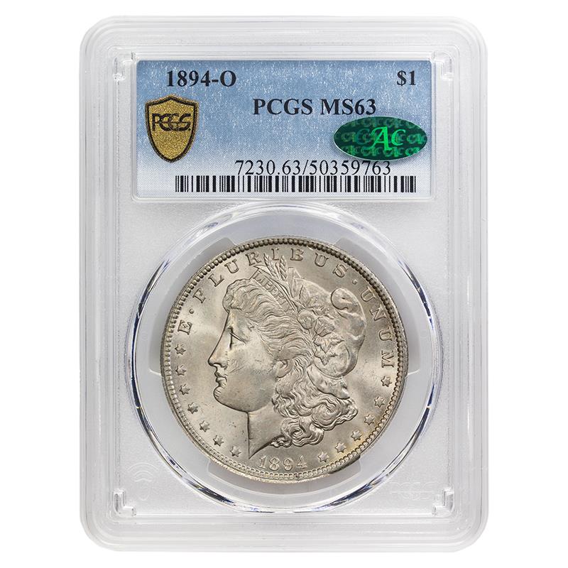 1894-O Morgan Silver Dollar $1,  PCGS MS-63 CAC - PQ+ Better Date