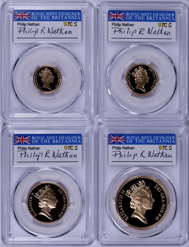 1991 Gold Proof Sovereign Set PCGS PR69 & 70 w/ Philip Nathan Labels 