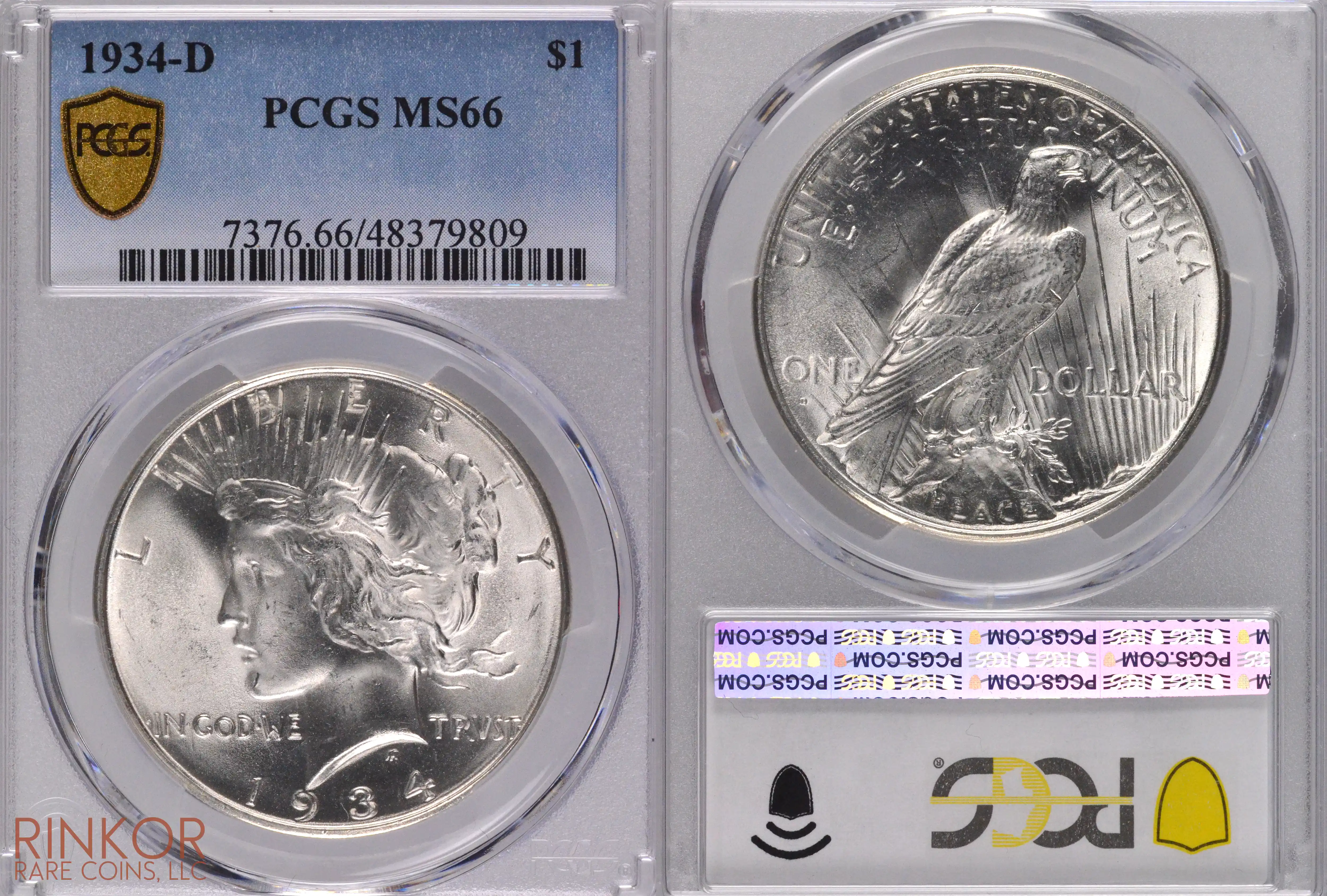 1934-D $1 PCGS MS 66