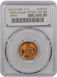 1923 Lincoln PCGS  RD 68