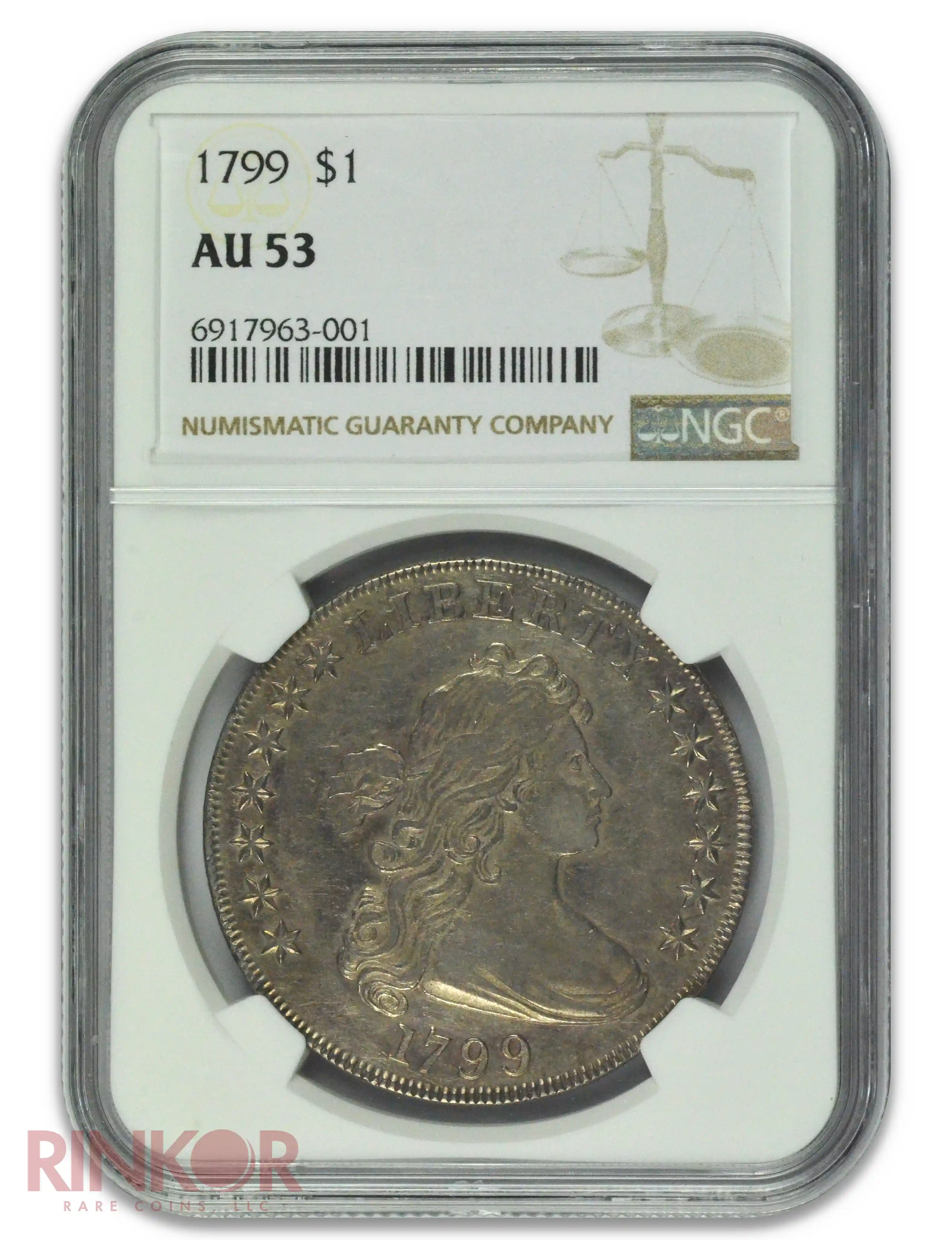 1799 $1 Draped Bust Dollar NGC AU-53