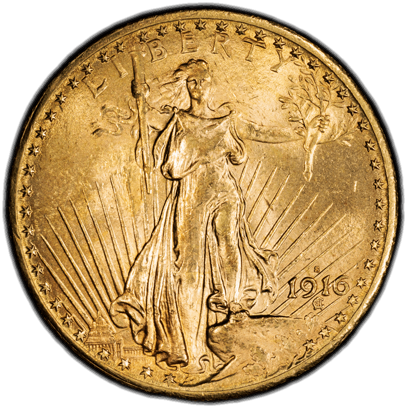 1916-S $20 PCGS MS 64 CAC