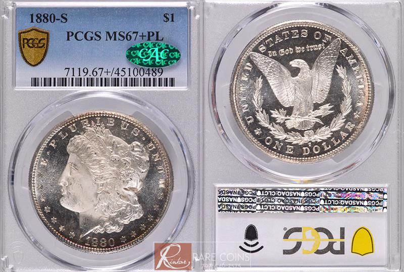 1880-S $1 PCGS MS 67+ PL CAC