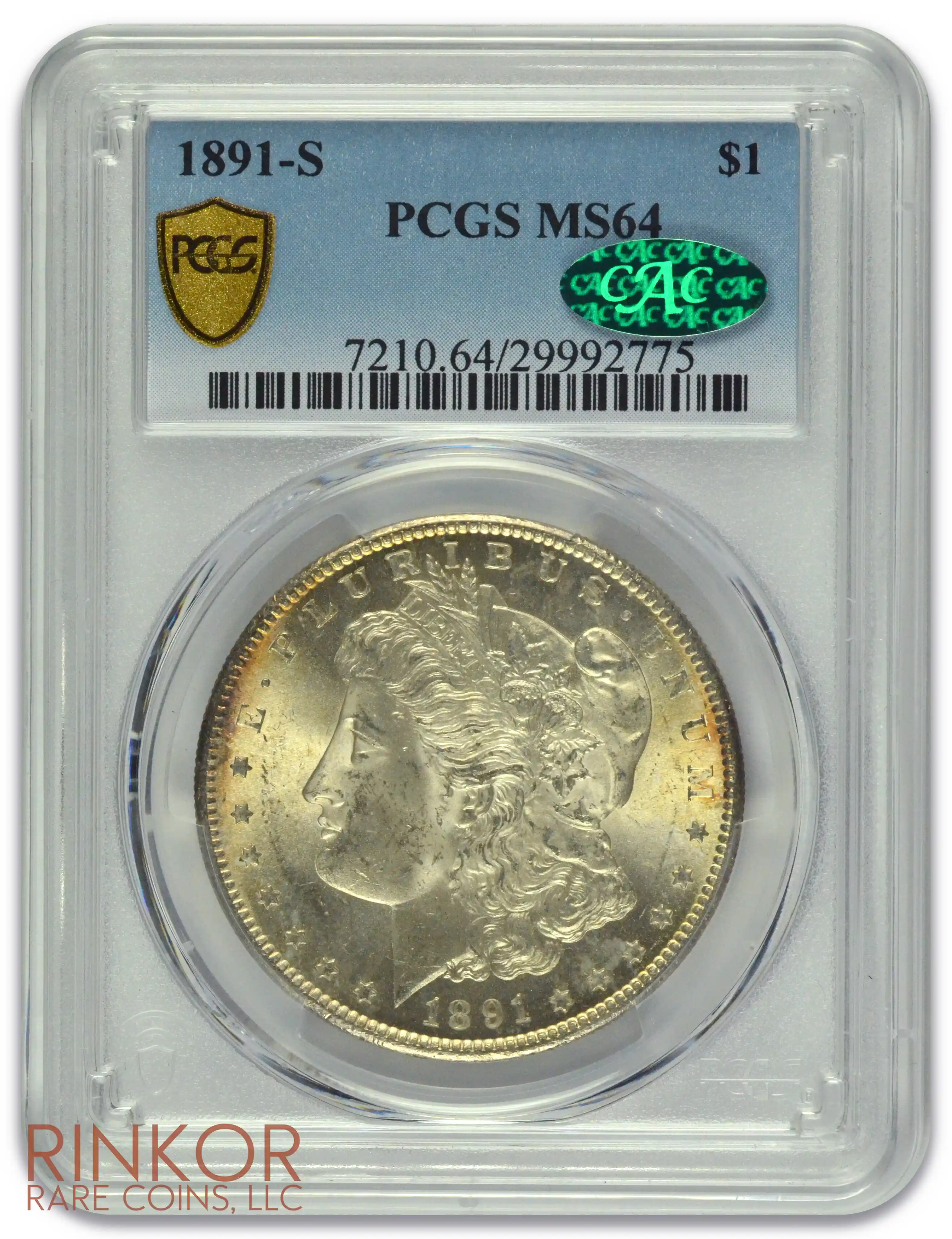 1891-S $1 PCGS MS 64 CAC