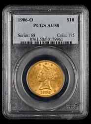 1906 O $10 Gold PCGS AU58