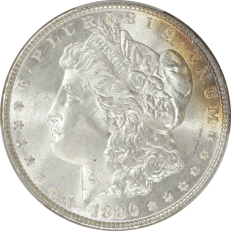 1886 Morgan Silver Dollar, $1 PCGS MS 66 CAC Certified