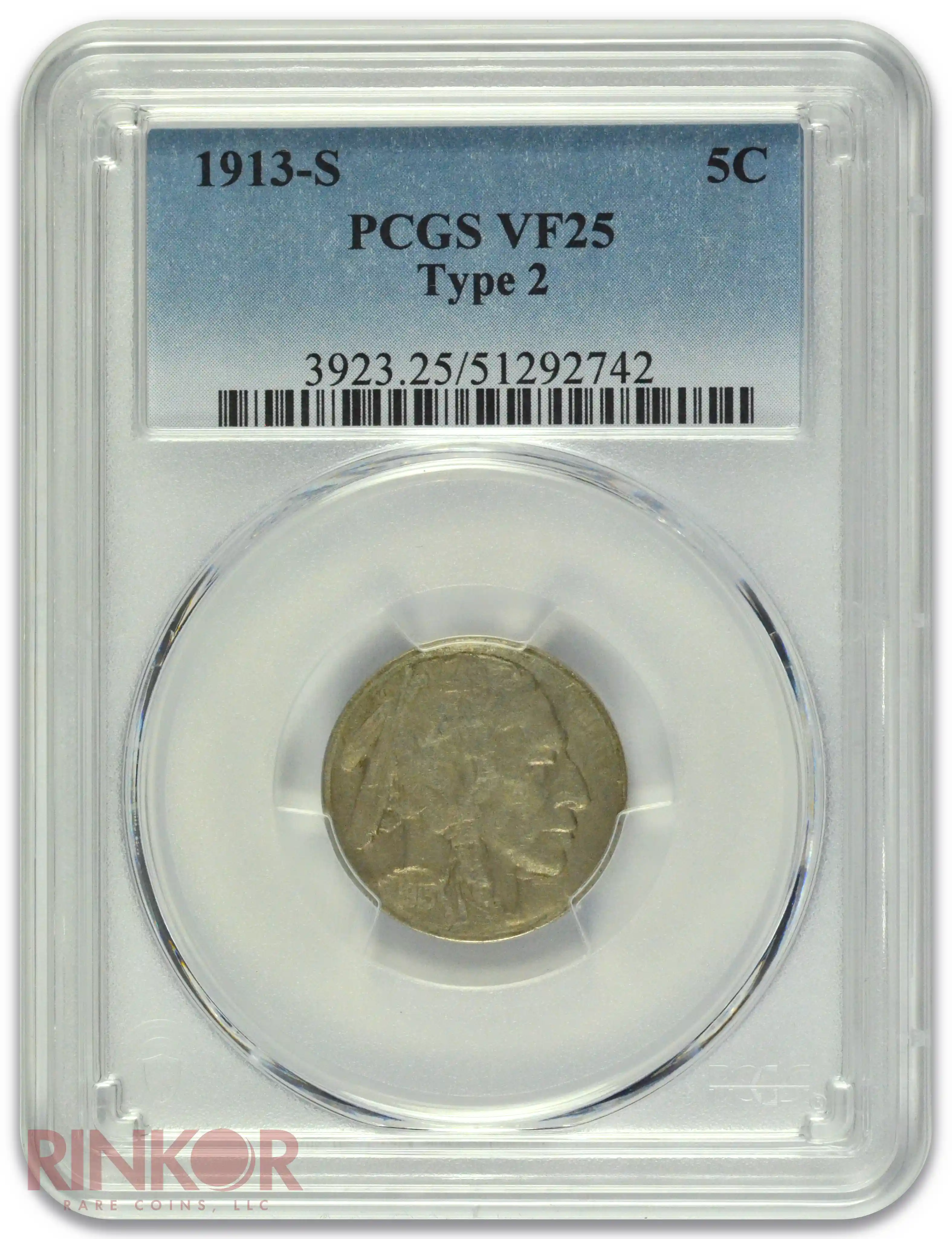 1913-S Type 2 Buffalo PCGS VF-25