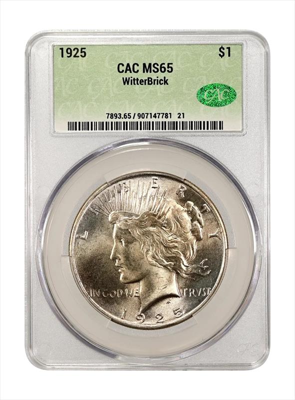 1925 $1 CACG MS 65 WitterBrick