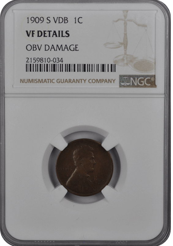 1909-S VDB Lincoln NGC OBV Damaged