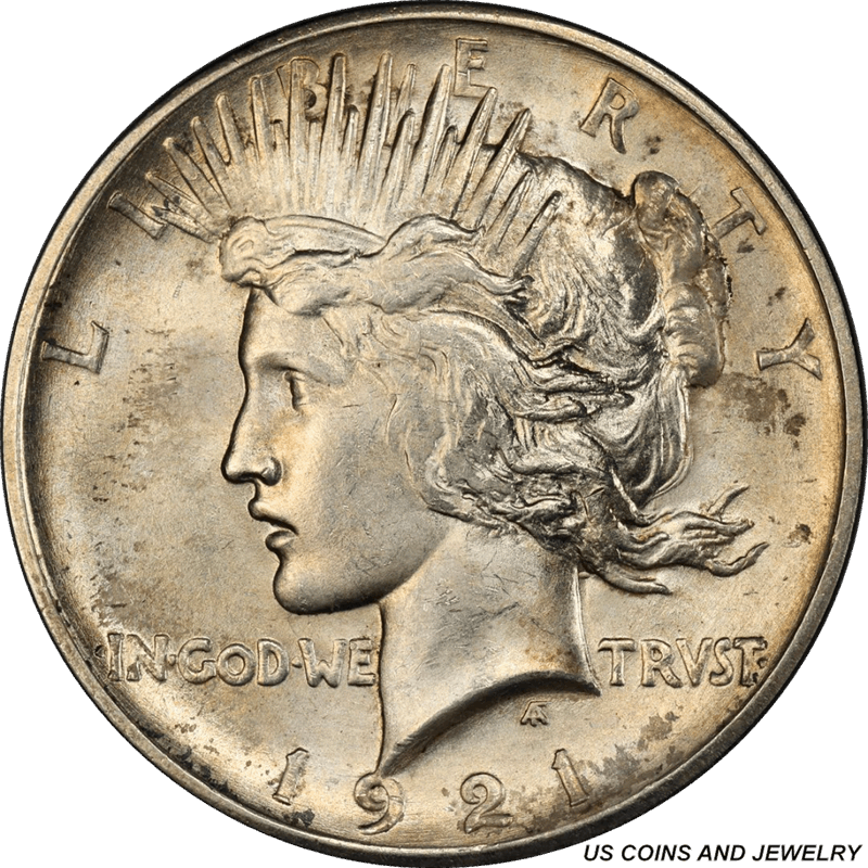 1921 US Peace Silver Dollar PCGS MS63 - Nice Light Golden Toning