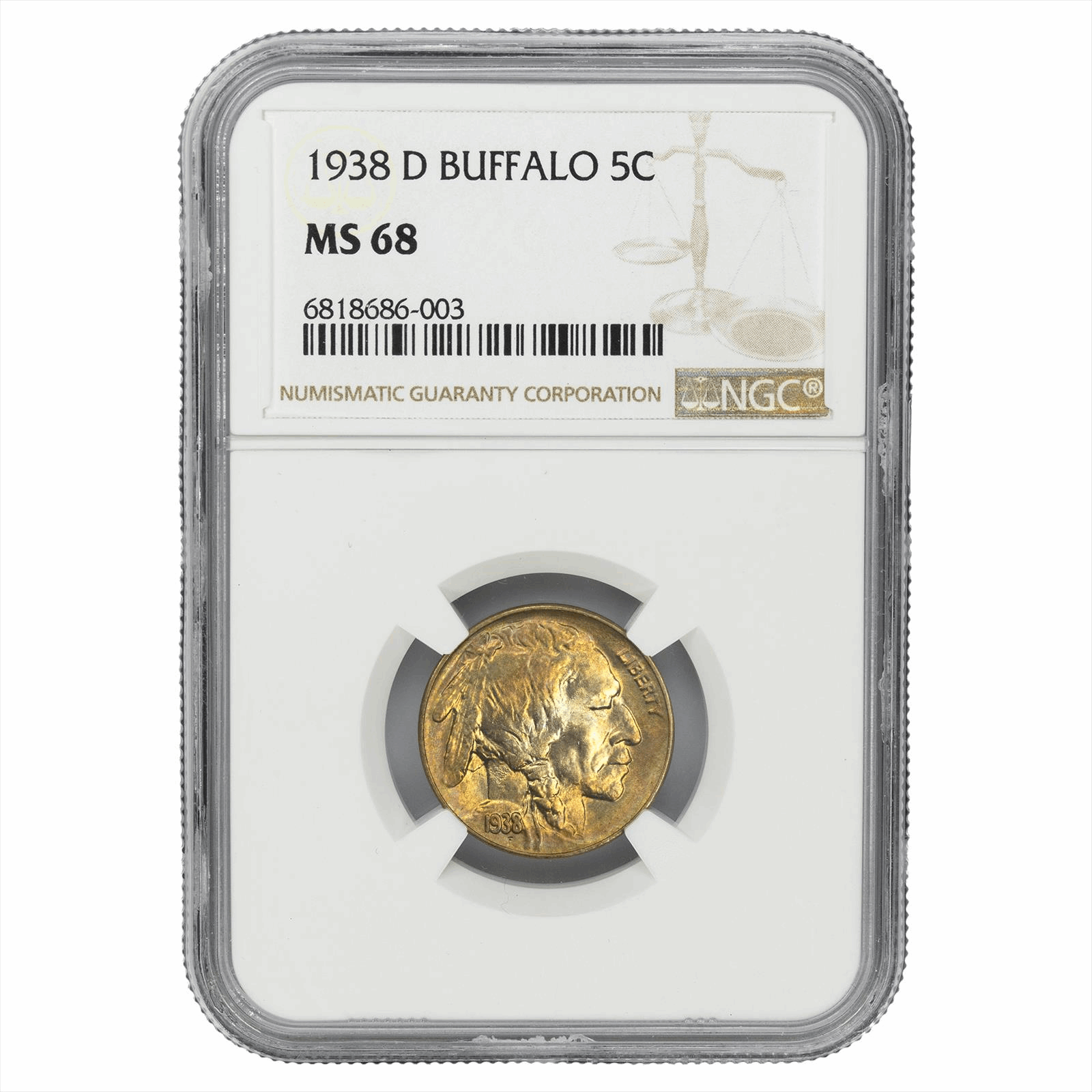 1938-D Buffalo Nickel 5C NGC MS 68