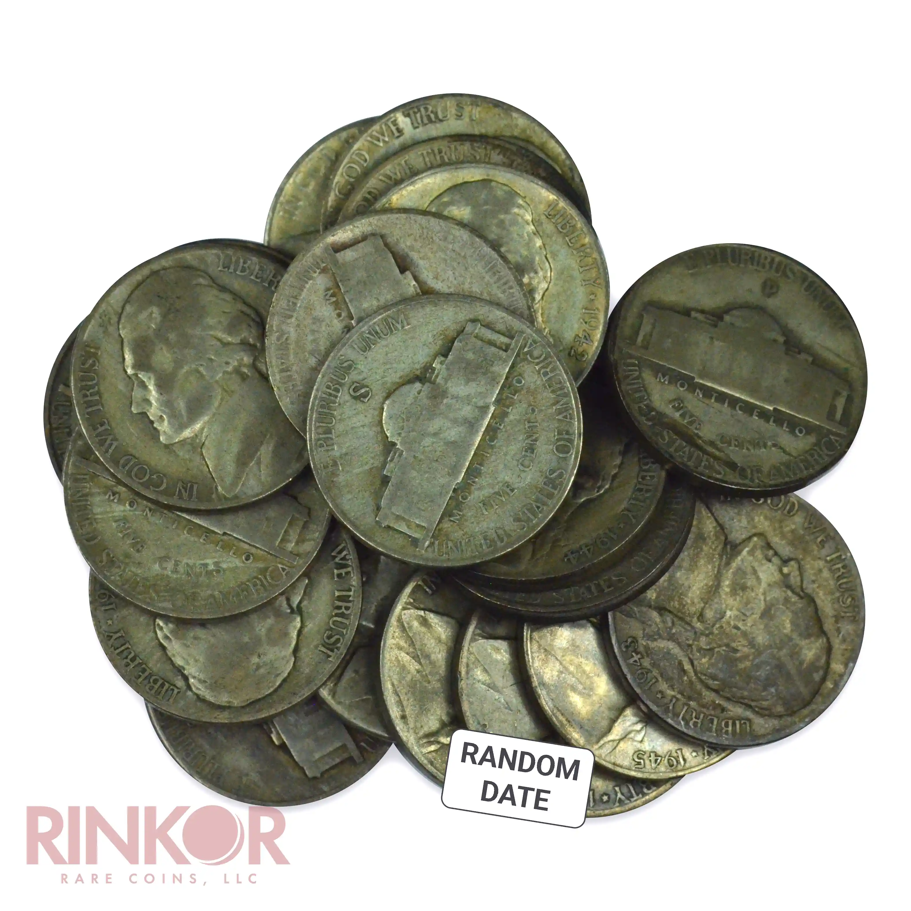 $1 Face Value of 35% US Silver Wartime Nickel Circulated Condition