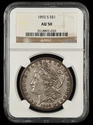 1892 S $1 NGC AU-50