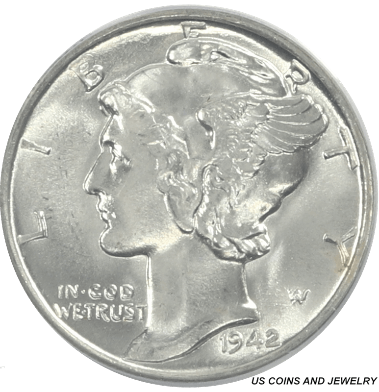 1942-S Mercury Dime PCGS MS 66 Frosty White Coin