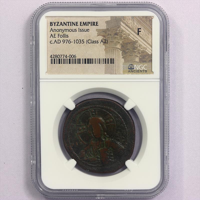 Byzantine Empire c.AD 976-1035 (Class A2) Anonymous Issue AE Follis NGC F