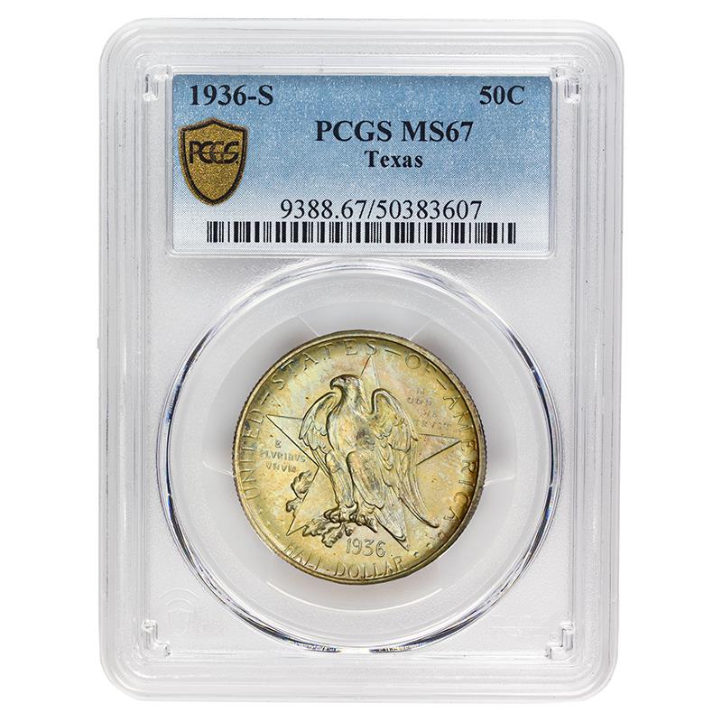 1936-S Texas Commemorative Half Dollar, 50C PCGS MS 67 