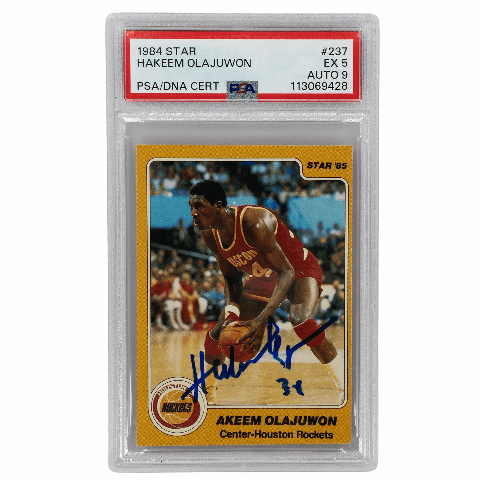1984 Star Hakeem Olajuwon #237 PSA/DNA EX 5 AUTO 9