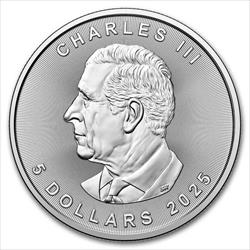 2025 $5 Canadian Silver Maple Leaf BU 