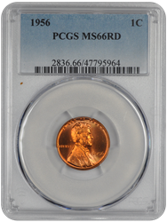 1956 Lincoln PCGS RD 66