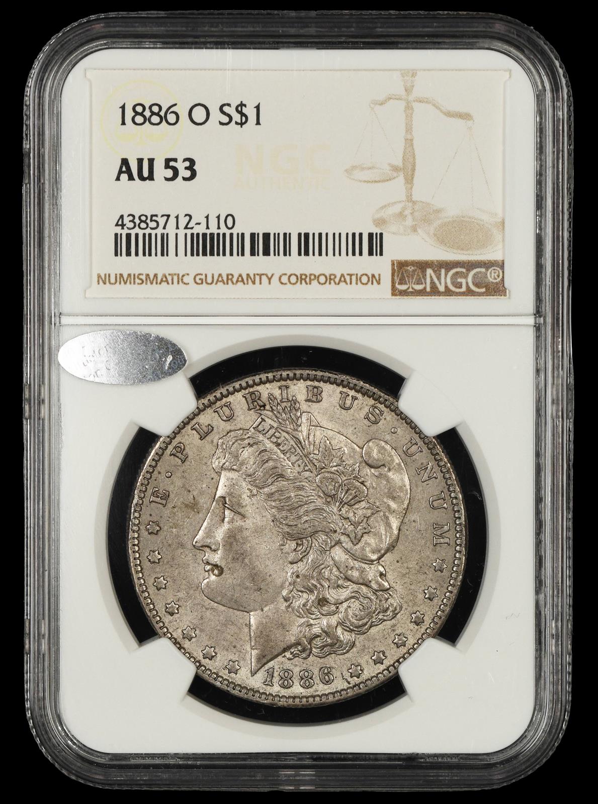 1886 O $1 NGC AU-53
