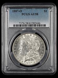 1887-O $1 PCGS AU-58