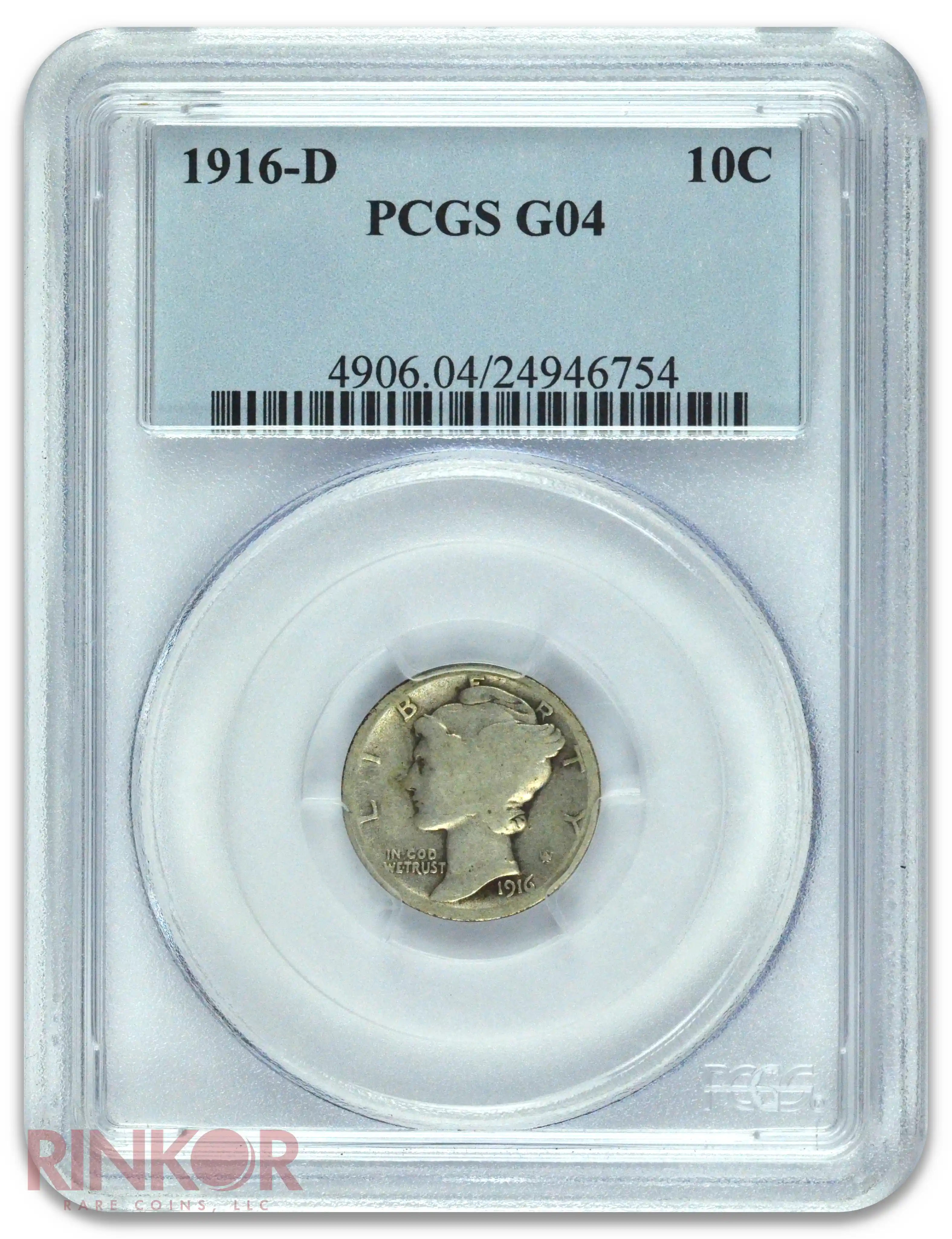 1916-D Mercury Dime PCGS G-04